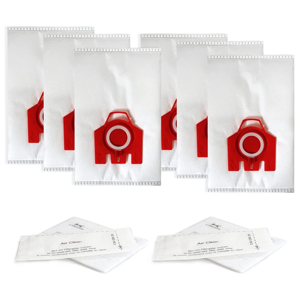 Paquete de 6 bolsas de polvo de repuesto FJM 3D Efficiency para aspiradora con recipiente Miele S200,S300,S600,S4 S6 Compact C2 C1 Series