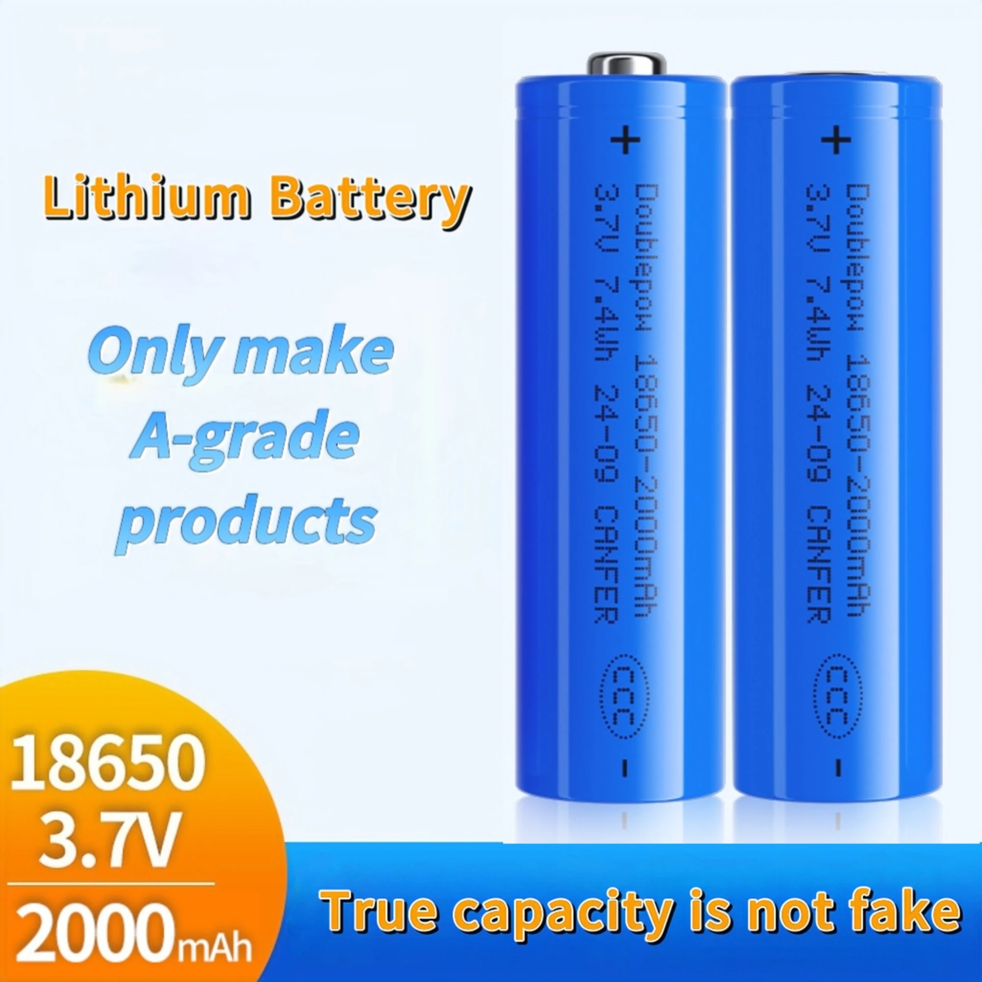2PCS 18650 rechargeable battery 3.7V 2000mAh 18650 Lithium Battery Charger for Shaver Flashlight Projector Electric toothbrush
