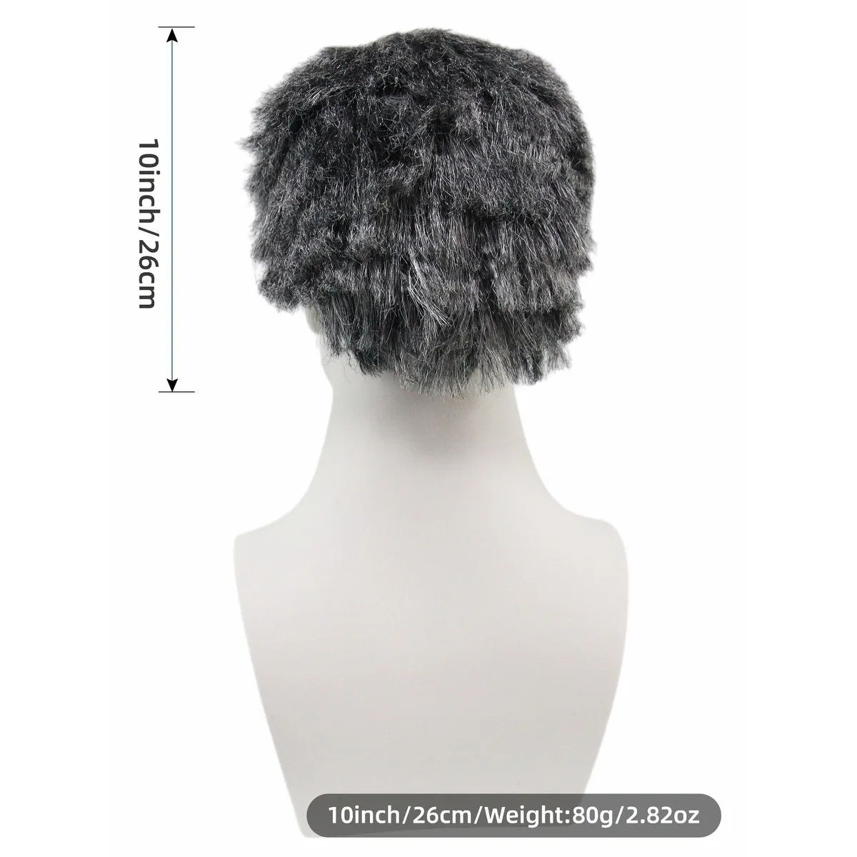 Anxin Brand Synthetic Fiber Wigs: Silver-Gray Scalp-Wrapped Wigs, with Soft and Smooth Hair Strands, Made from High-Quality High-Temperature Fiber, Suitable for Various Activities