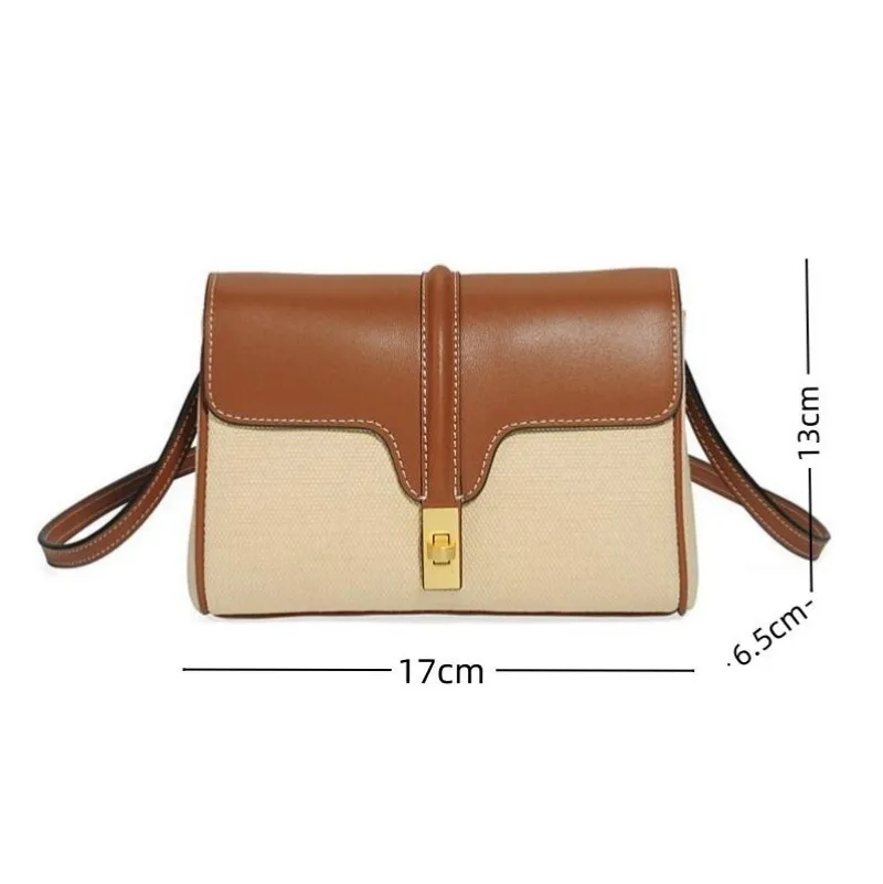 Imagem -06 - Ukf-mini Bolsa Feminina Designer de Luxo Couro Macio e Lona Bolsas Tiracolo de Ombro Tendências Retrô Europeias e Americanas Bolsa Feminina