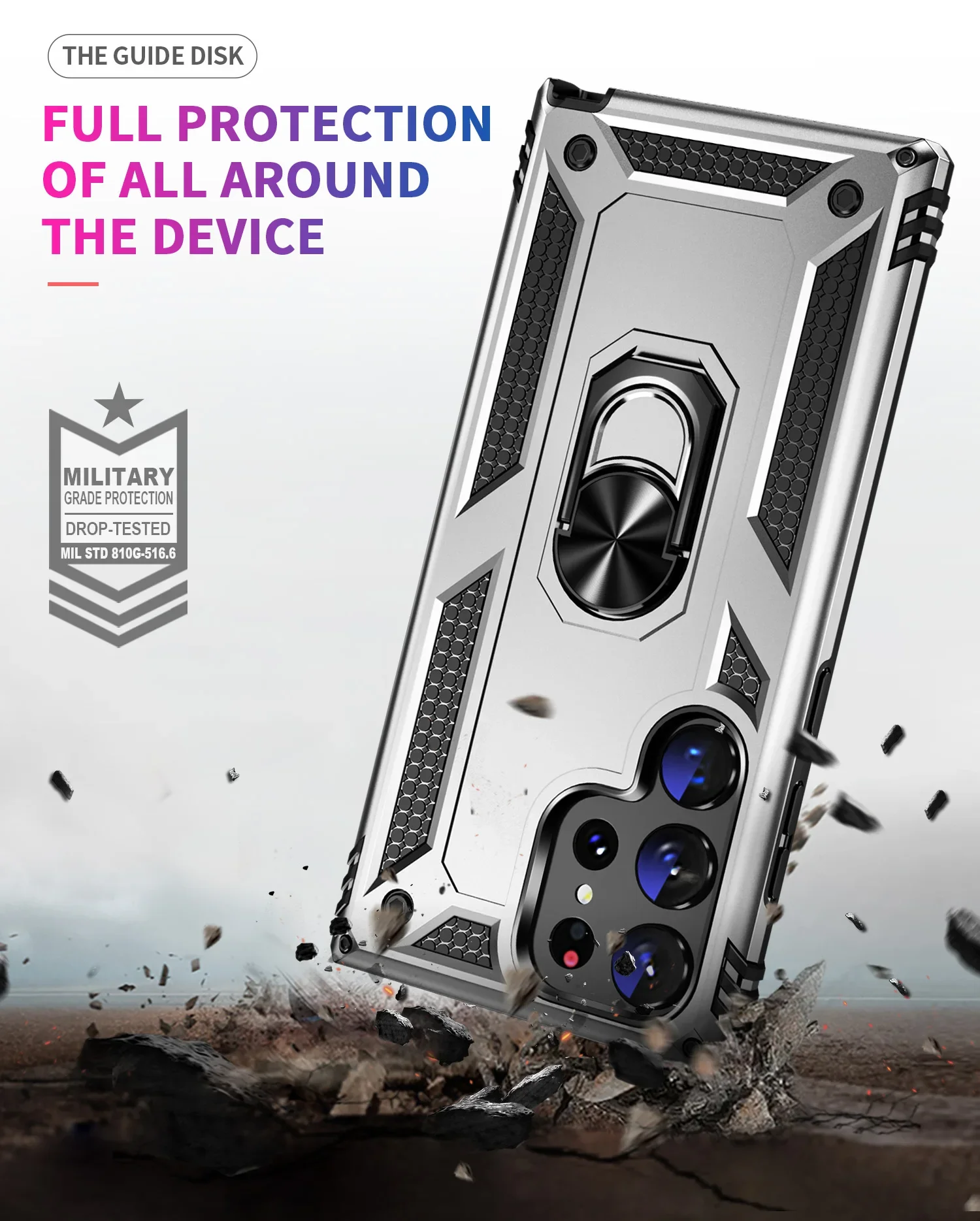 Armor Silicone Soft Phone Case for Samsung Galaxy S23 S20 FE S24 S22 Plus S21 S25 Ultra Anti-Fall Magnet Ring Holder Cover Cases