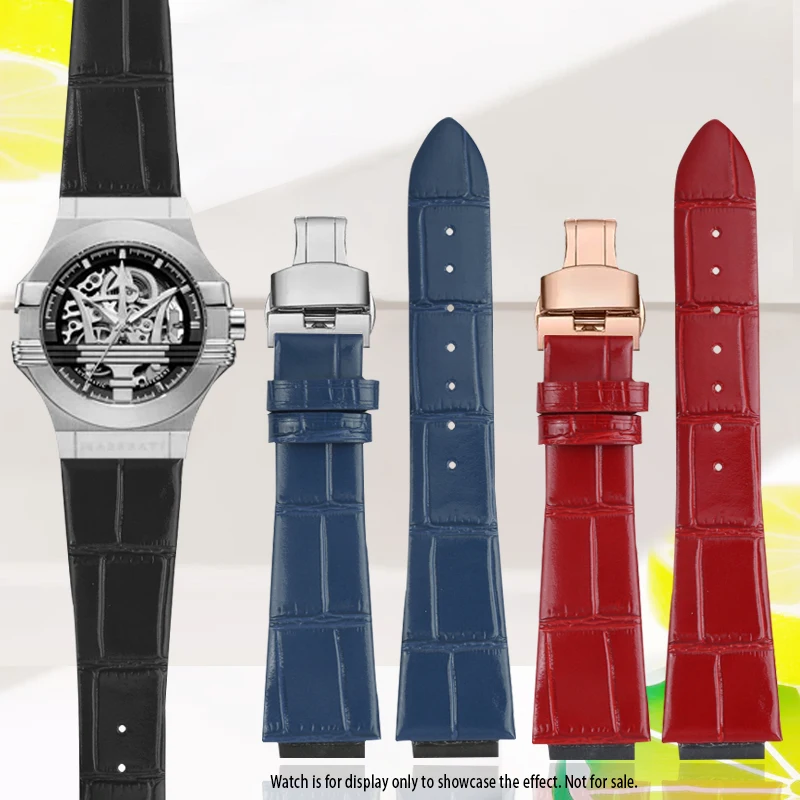 Correa de reloj Trident para Maserati, correa de reloj para R8821108025 R8821108039/8038/8035/8025, correa de reloj de cuero para hombres y mujeres, 21mm, 24