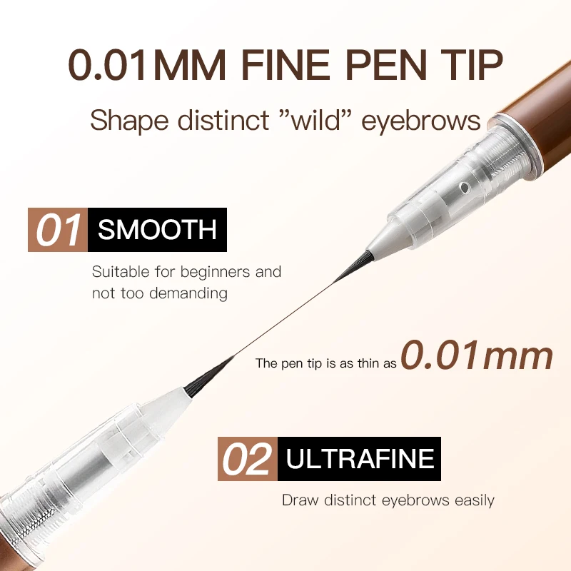 Life Girls Flüssiger Augenbrauenstift, 0,01 mm, ultrafein, glatt, wasserfest, einfache Anwendung, natürliches 3D-Augenbrauen-Make-up