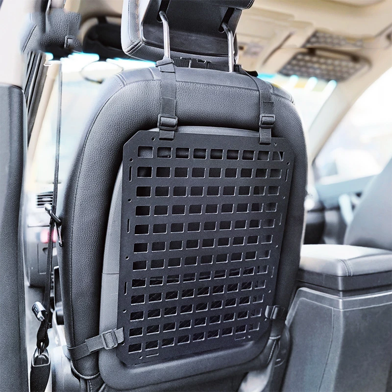 Vehicle Rigid MOLLE Panel for Car Seat Back Organizer ABS Plastic Plate Tactical Gear Holder EDC Pouch Rack Tool Holster Mount