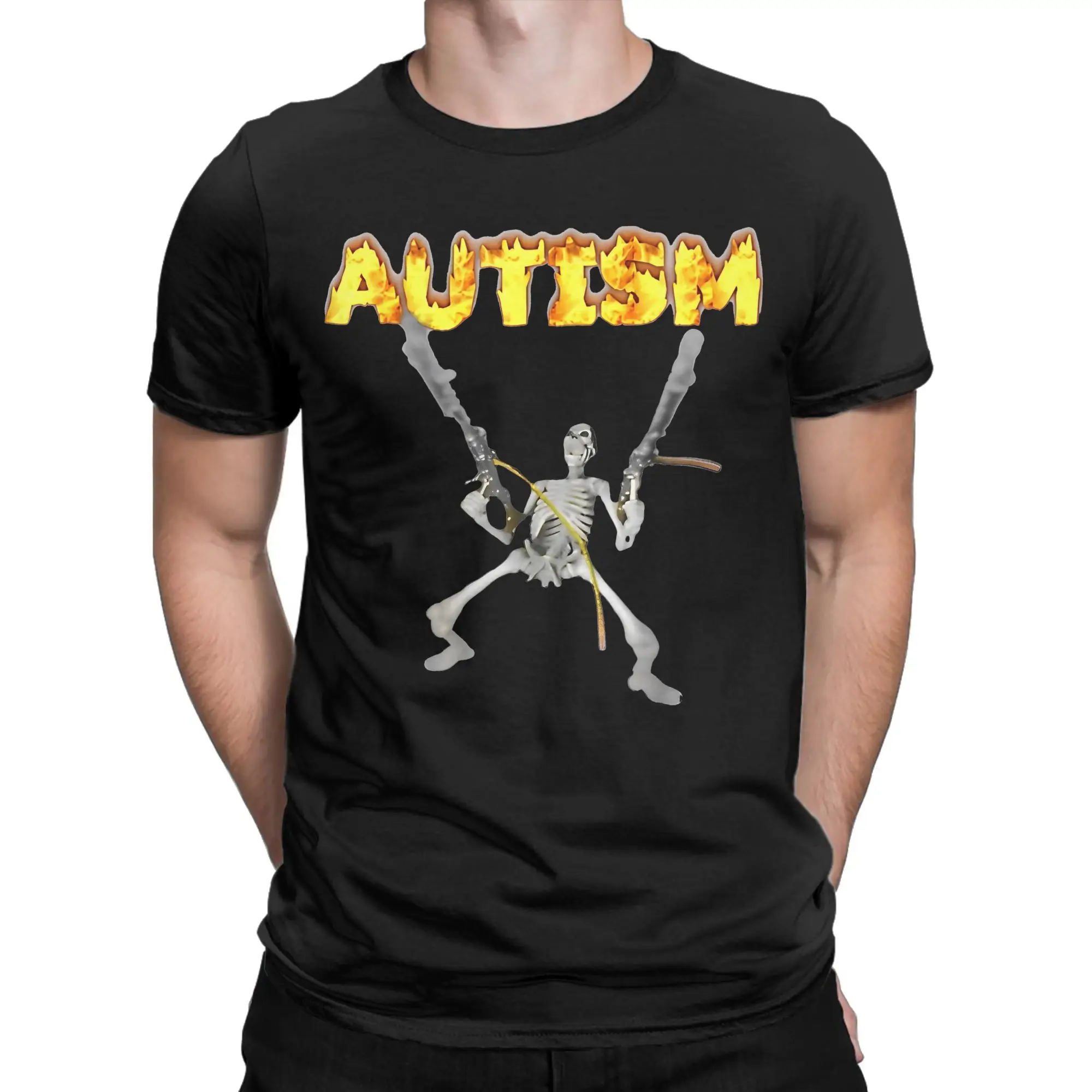 Autisms Skeleton Outfit Unisex T Shirt Cotton Tee Graphic Printed Funny T-shirt Clothing