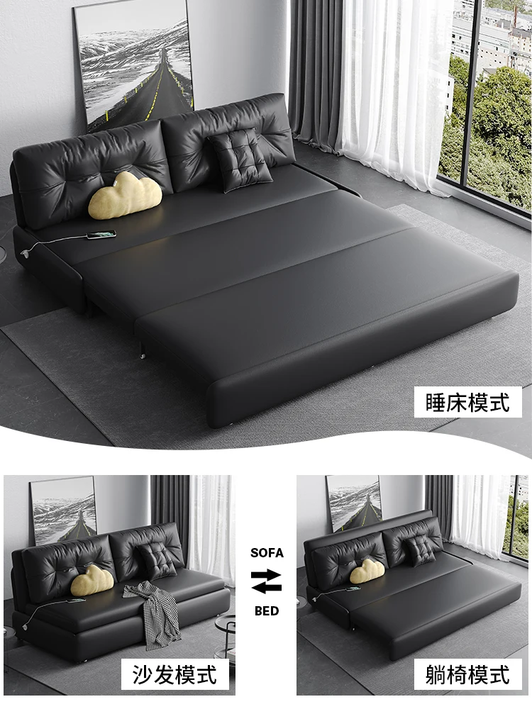 Foldable dual-purpose microfiber leather sofa sheet double