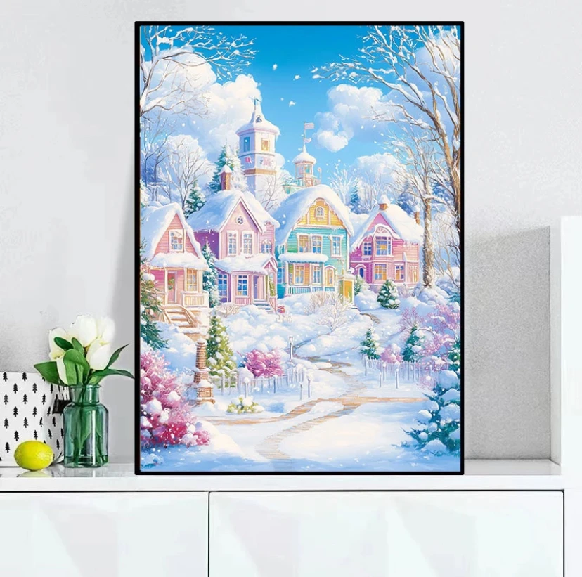 9ct 65x80cm Winter Embroidery DIY Chinese Style Printed Kits Cross Stitch Needlework Set Home Decor Crafts