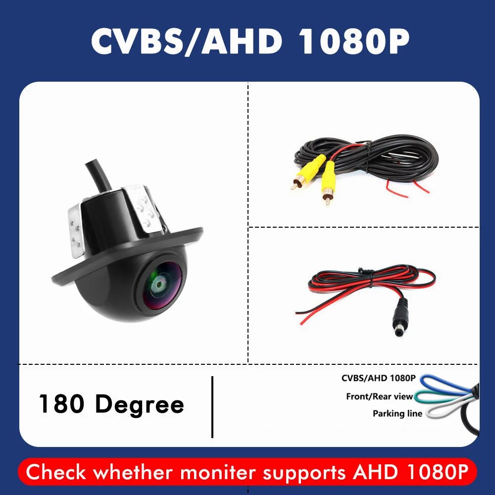 SMARTOUR Auto-Rückfahrkamera 1080P Nachtsicht Rückfahrmonitor CCD Wasserdicht 170 Grad HD-Video Fischaugen-Objektiv – Detail 12
