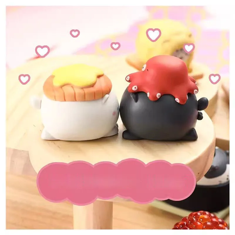 Lovely Cat Shaped Blind Box Sushi Series Cute Doll Toys Cat Figurine Tabletop Home Decoration Ornament Randomly One PCS ZE460