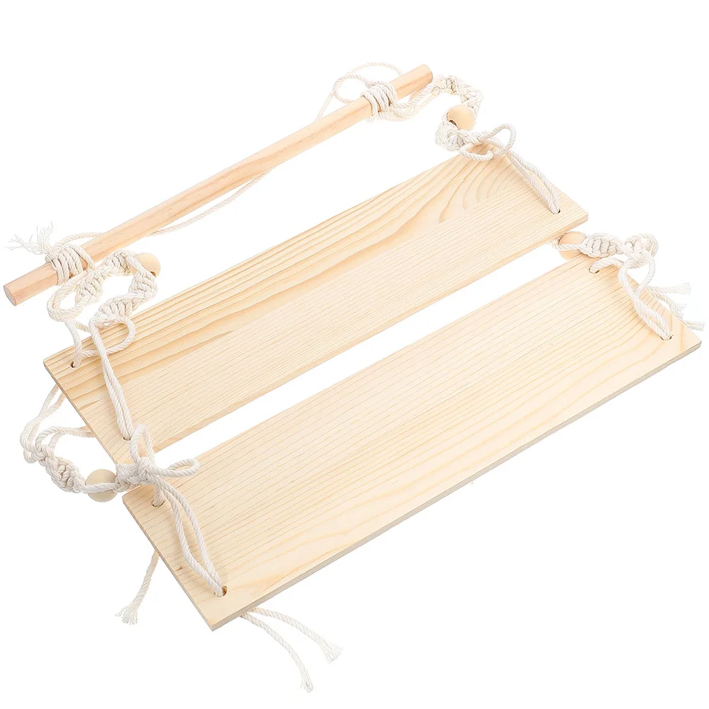 

Macrame Wooden Floating Shelf For Home Plant Wall Shelves Small Hanging Shelf Boho Decorative Shelving Wall Hanging Storage