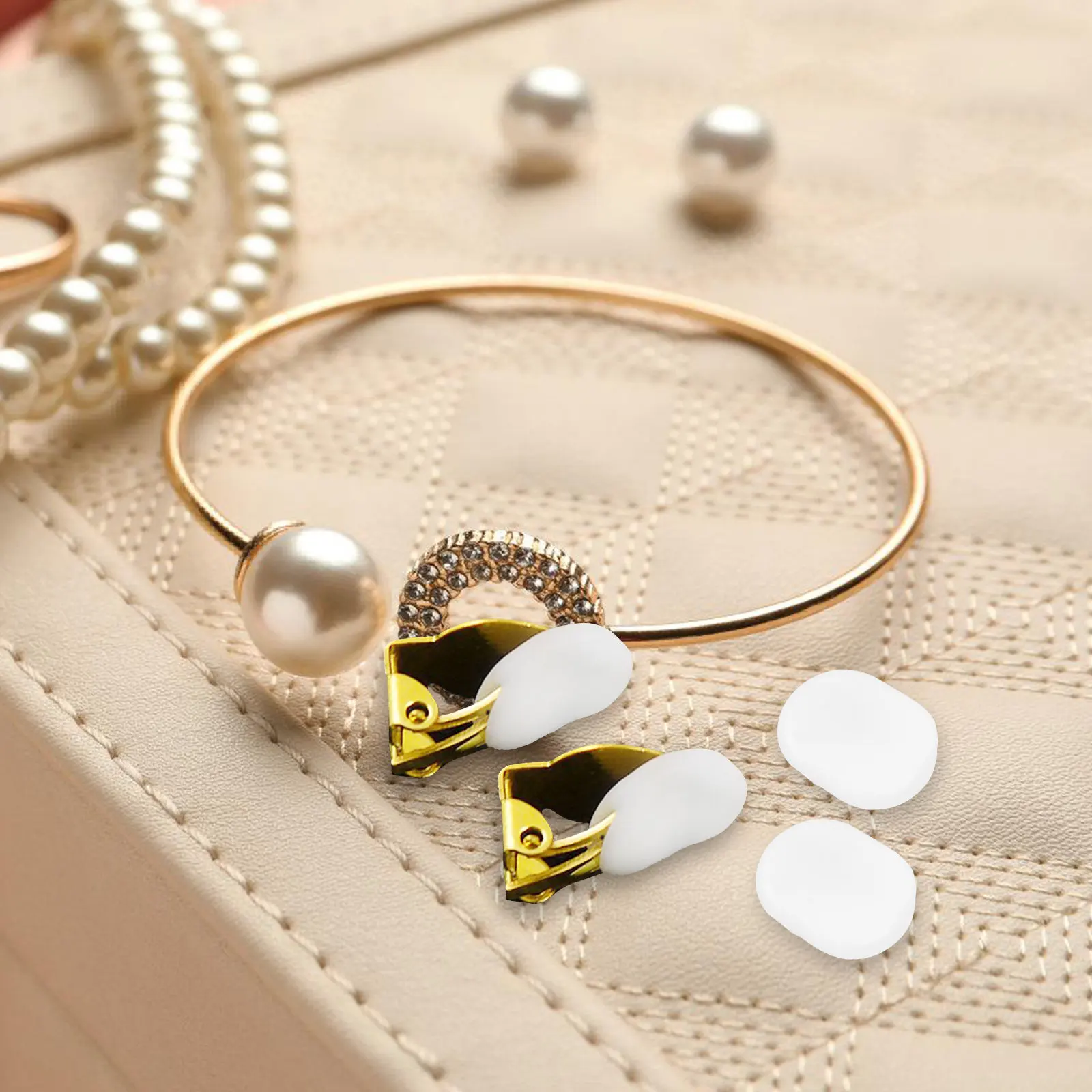 40 Pcs Clip on Earrings Pads Cushions Anti-slip Comfort Accessories Antalgic Clip-on Findings Base