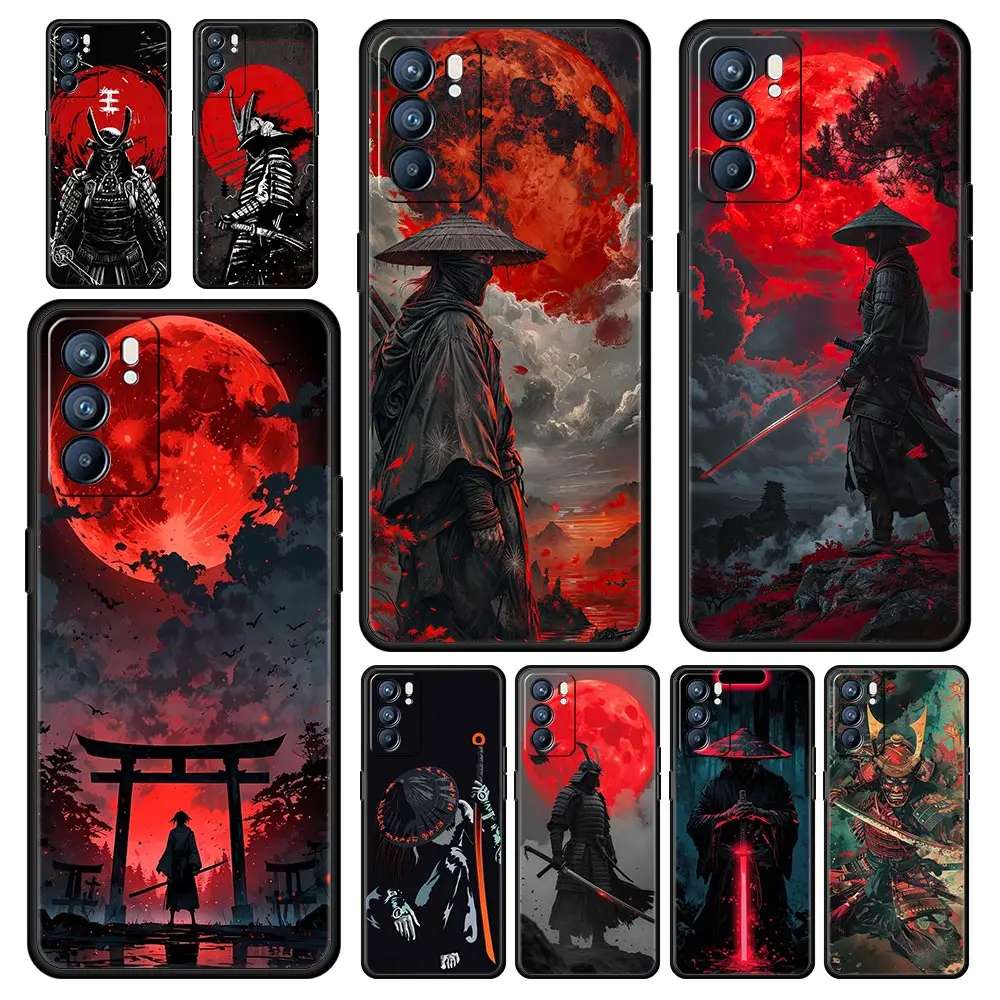 Phone Case For Oppo Reno13 Reno12 Reno11 F Pro A54 5G Find X5 A53 A52 A9 A17 A57 A78 4G A80 A98 Cover Japanese Bushido Samurai