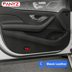 For Mercedes Benz CLS C257 2017-2019 Leather Carbon Fiber Style Protection Cover Car Door Anti Dirty Anti Kick Pad Accessories