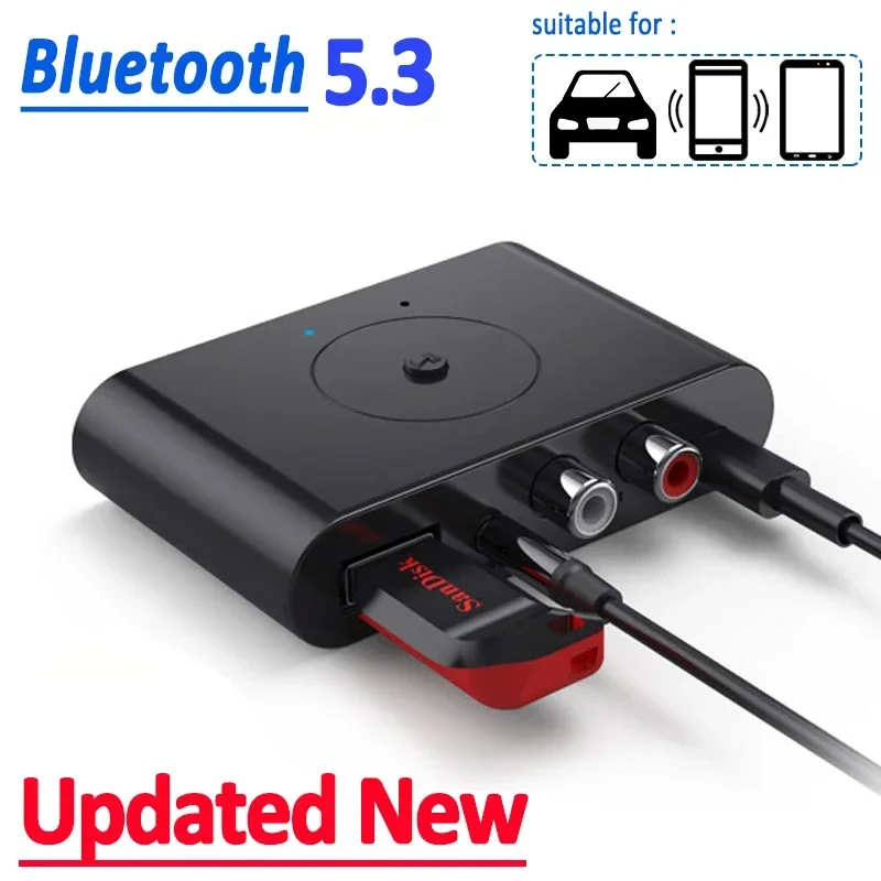 BT5.3 Bluetooth Receiver Transmitter TX RX U Disk RCA 3.5mm AUX Jack Stereo Music Wireless Audio Adapter For Car Kit Speaker TV