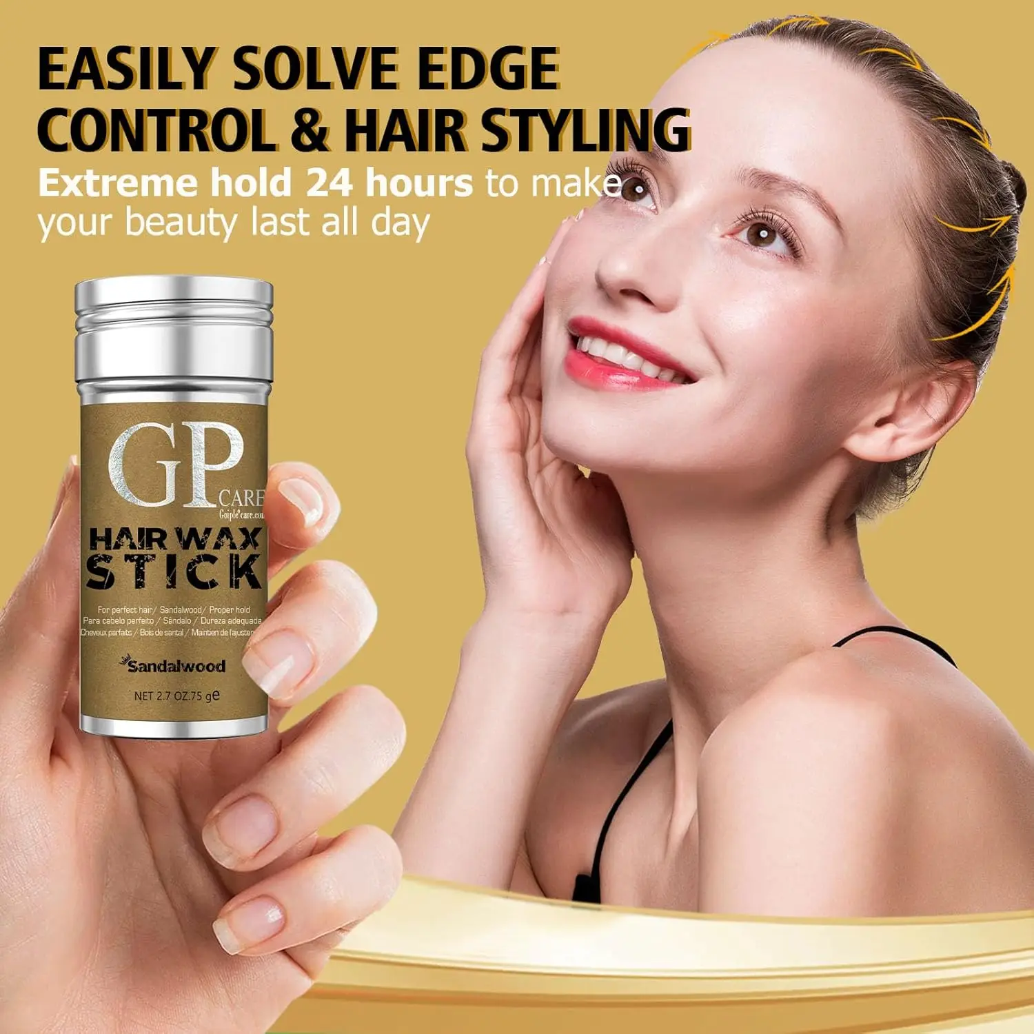 

Wig edge control wax stick, smooth hair gel, non greasy styling wax that smooths and soothes curly hair, female and baby hair