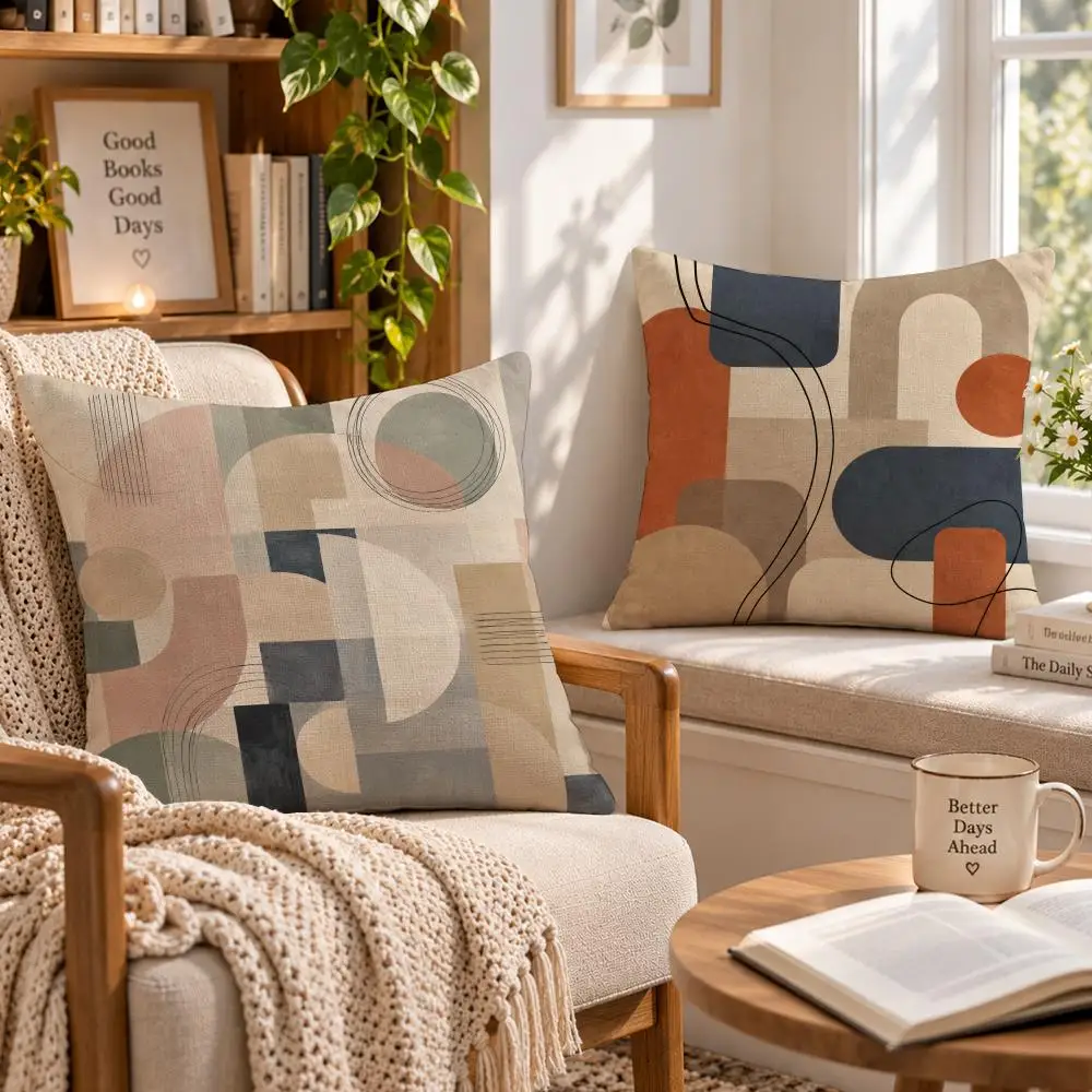 Art Abstract S-Soft Earthy Collage Cushion Cover Soft Short Cover Washable Sofa Bed Dorm Garden Home Office Chair Decor