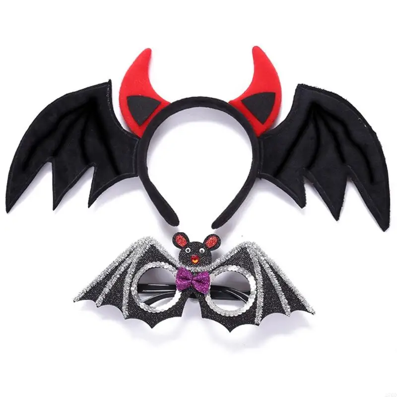 270D Child Adult Funny Scary Bat Headdress Bat Mask Halloween Party Cosplay Headband Halloween Costume Accessories