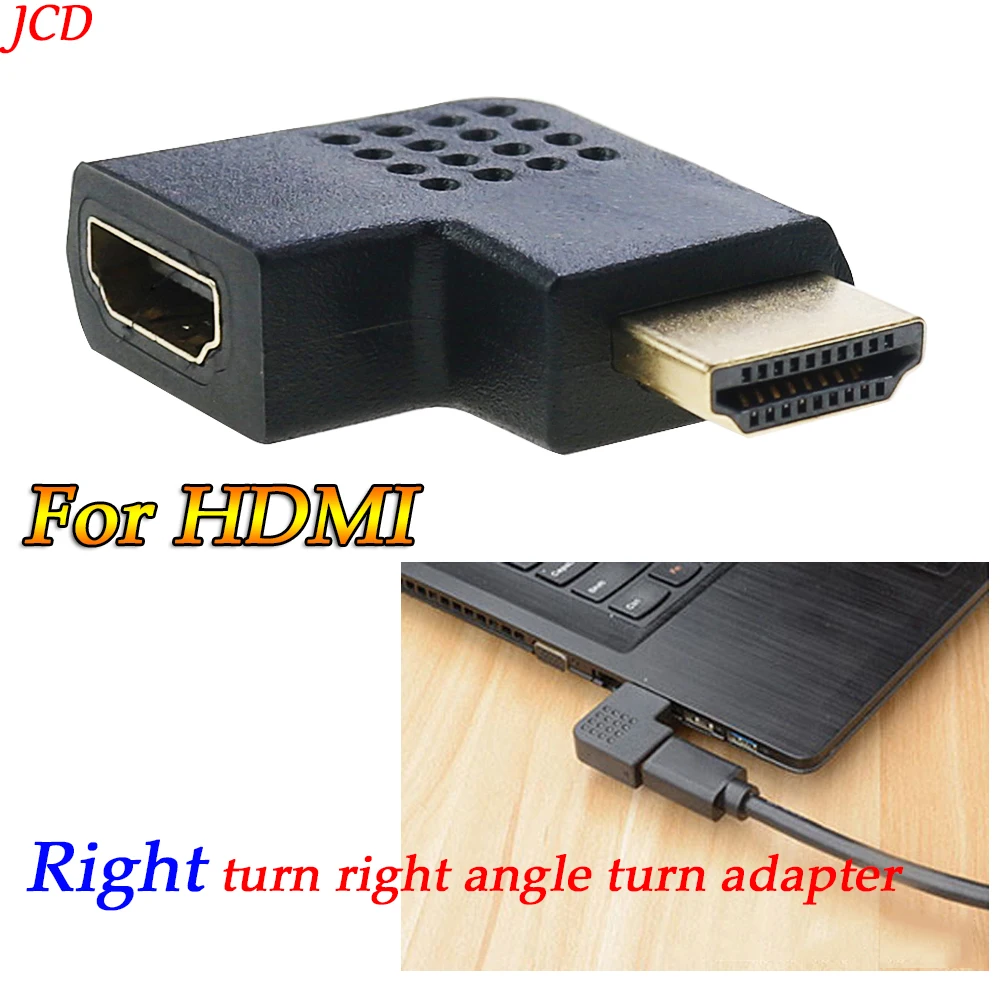 1PCS Right Bend HDMI Right Angle Adapter 90 Degree Elbow TV High-definition Cable Male to Female Adapter