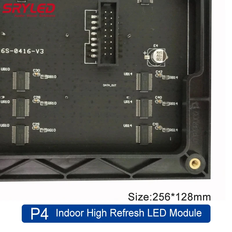 SRYLED Indoor LED Display Module P4 256mm×128mm 64*32 Pixels 1/16 Scan SMD Advertising Backdrop LED Video Wall Module