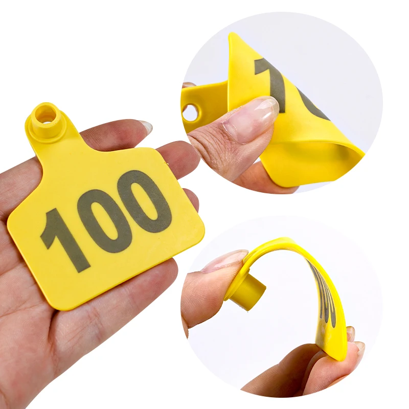 001-100 الماشية بولي يوريثان علامات معلقة/النحاس إبرة الأذن علامة مزرعة الحيوانات بطاقة تحديد عالية الجودة دائم البقرة الأغنام الأذن العلامات