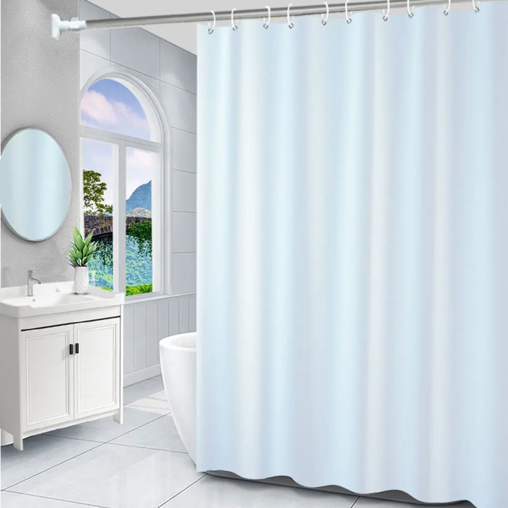 Punch Free Shower Curtain Thicken PEVA Fabric Long Bath Curtain With Hooks For Bathroom Accessories