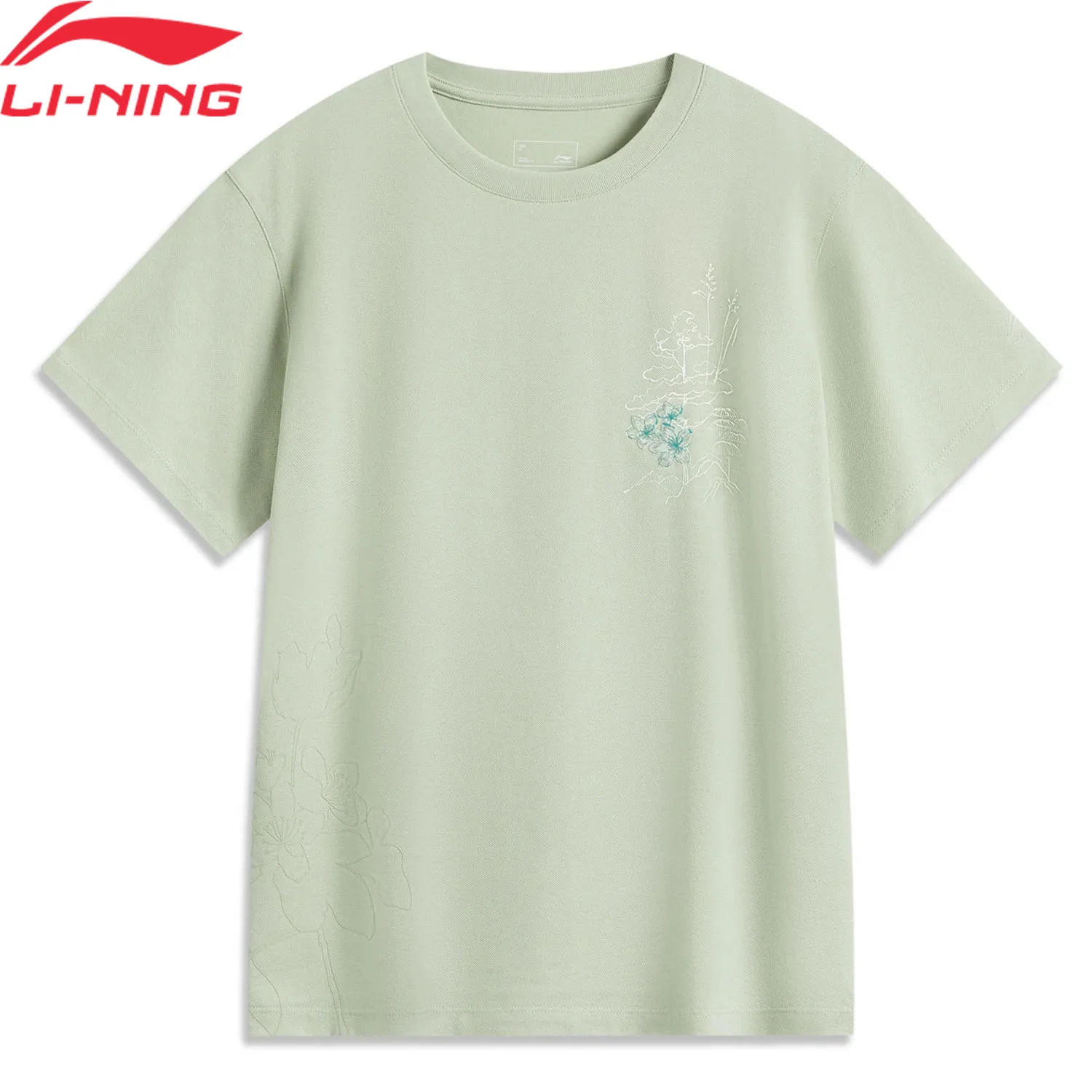 Li-Ning Women Sports Style T-Shirt Breathable Regular Fit 100%Cotton Comfortable LiNing Short Sleeve Tee Tops AHSU504