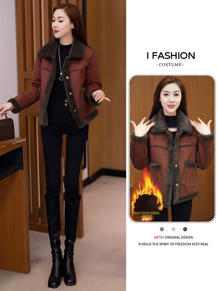 2026 Nieuwe Faionable Thiened Fce Gevoerde Winterjas Dames Design Leer En Bont Geïntegreerde Jas Woon-werkverkeer Sle Ort Jas