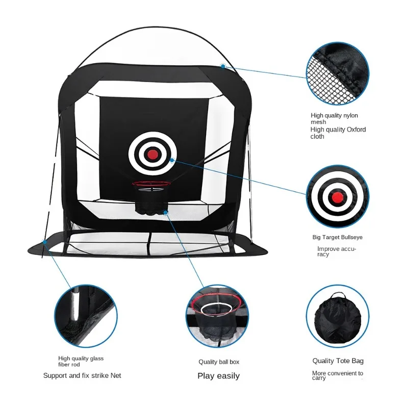 Golf Indoor Outdoor Swing Rod Nylon Plastic Right Hand 2.5m Trainer Practice Net Foldable Easy Storage Portable Hot