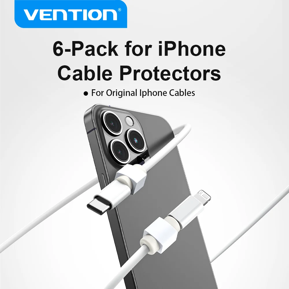 Vention Cable Protector For iPhone Cable Charger Protection 6pack USB Cord Saver Bite USB Cable Organizer For iPhone Charge Wire