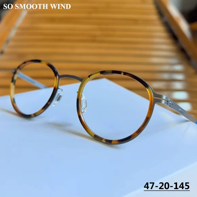 

Germany Screwless Oval Round Glasses Frame Men Women Acetate Colored Eyeglasses Ultralight Circle Spectacles Brand Eyewear Tona