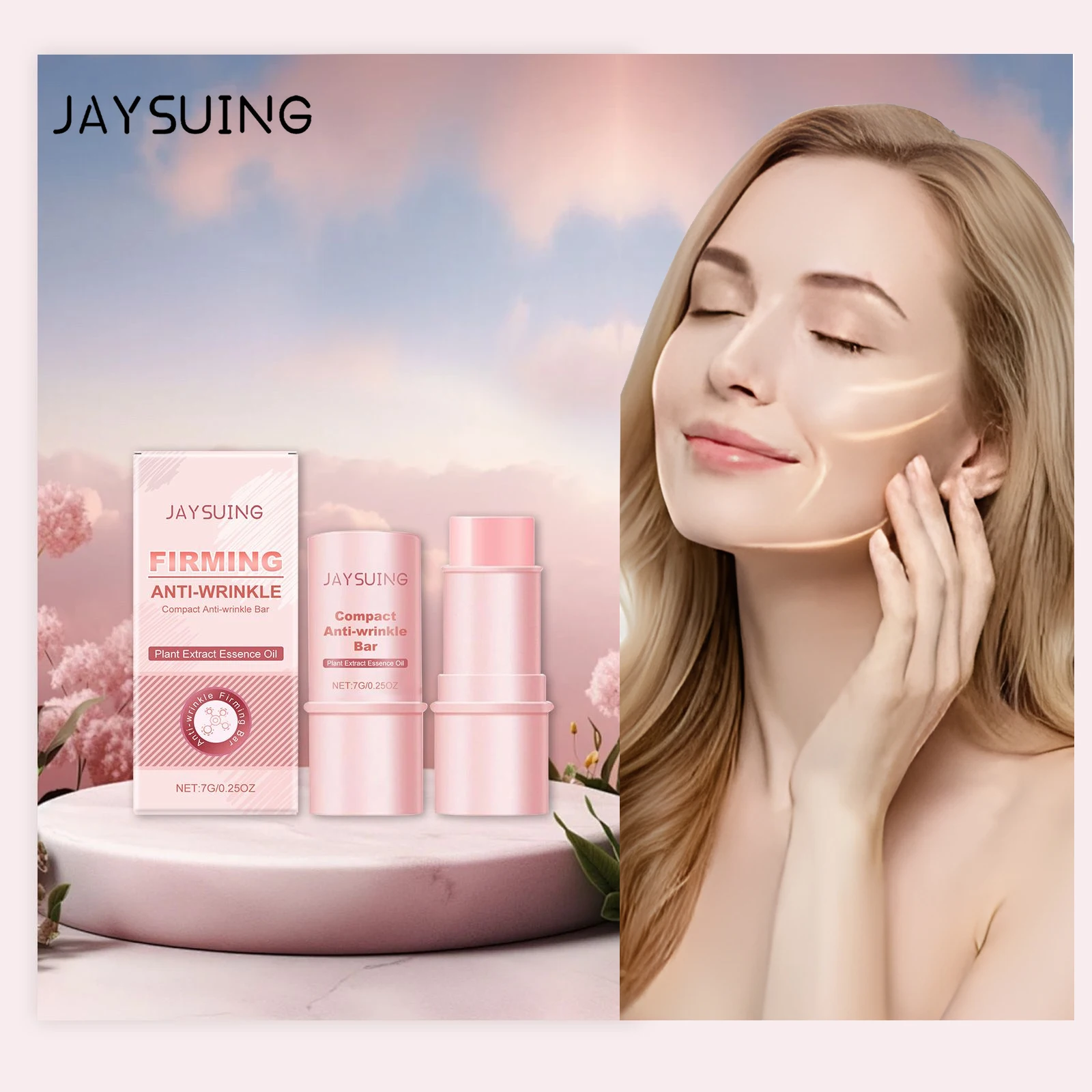 Firming Face Cream Bar Anti-Wrinkle Moisturizng Repair Essential Oil Fade Fine Lines Brightening Smooth Portable Skin Care Stick