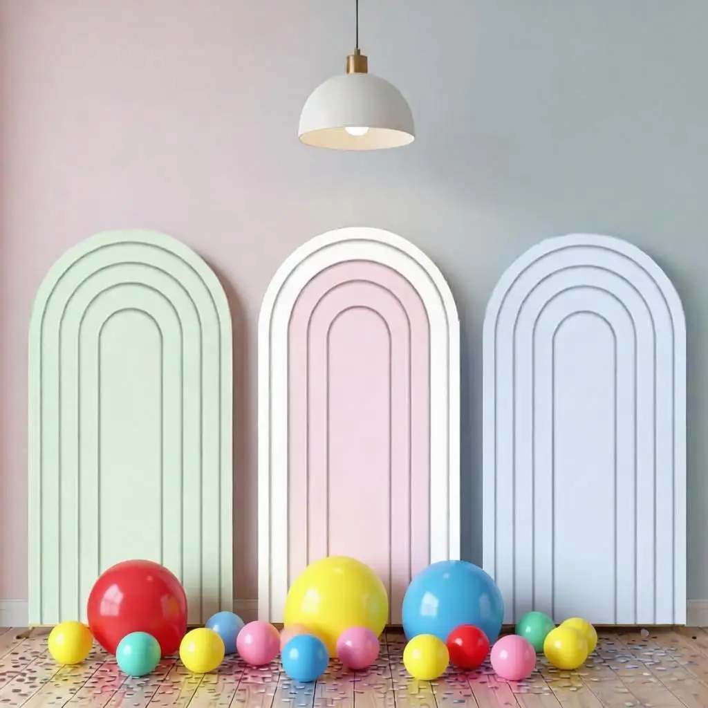 

Ripples Arch Backdrop Cover Baby Shower Birthday Party Wedding Decoration Lines Arch Stand Covers Spandex Photography Background