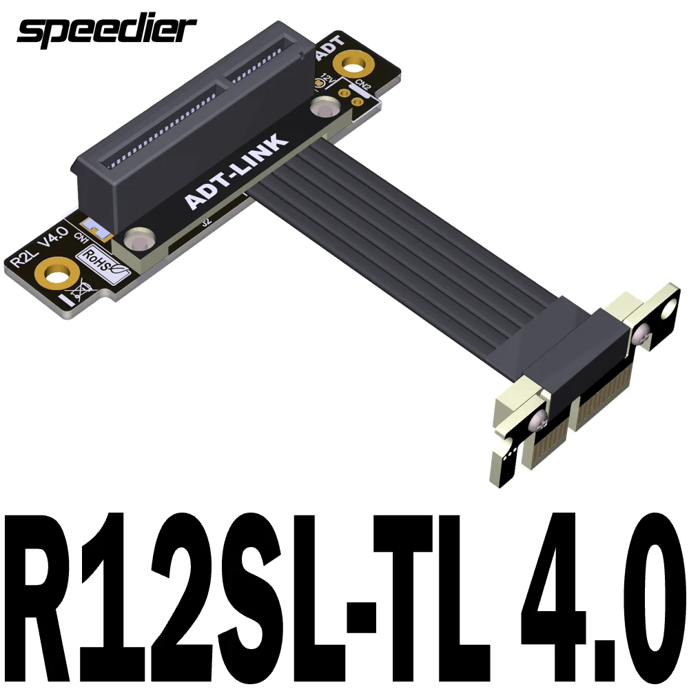 Riser Dual 90 Degree PCI E Extension Cable PCI-E Riser Adapter PCIe 4.0 X4 To X1 Extender Flexible PC Cable For Graphics Card