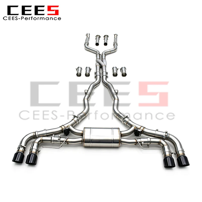 CEES Stainless Steel Catback Exhaust Pipes for BMW X5 M50i 4.4TT 2019-2024 with Z Mid Pipes Electronic Valve Control