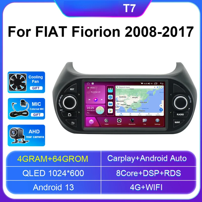 

For FlAT Fiorion 08-17 Car Multimedia Player Android Car Player GPS WIFI Carplay 4G Car Radio Navigation Stereo Car Electronic