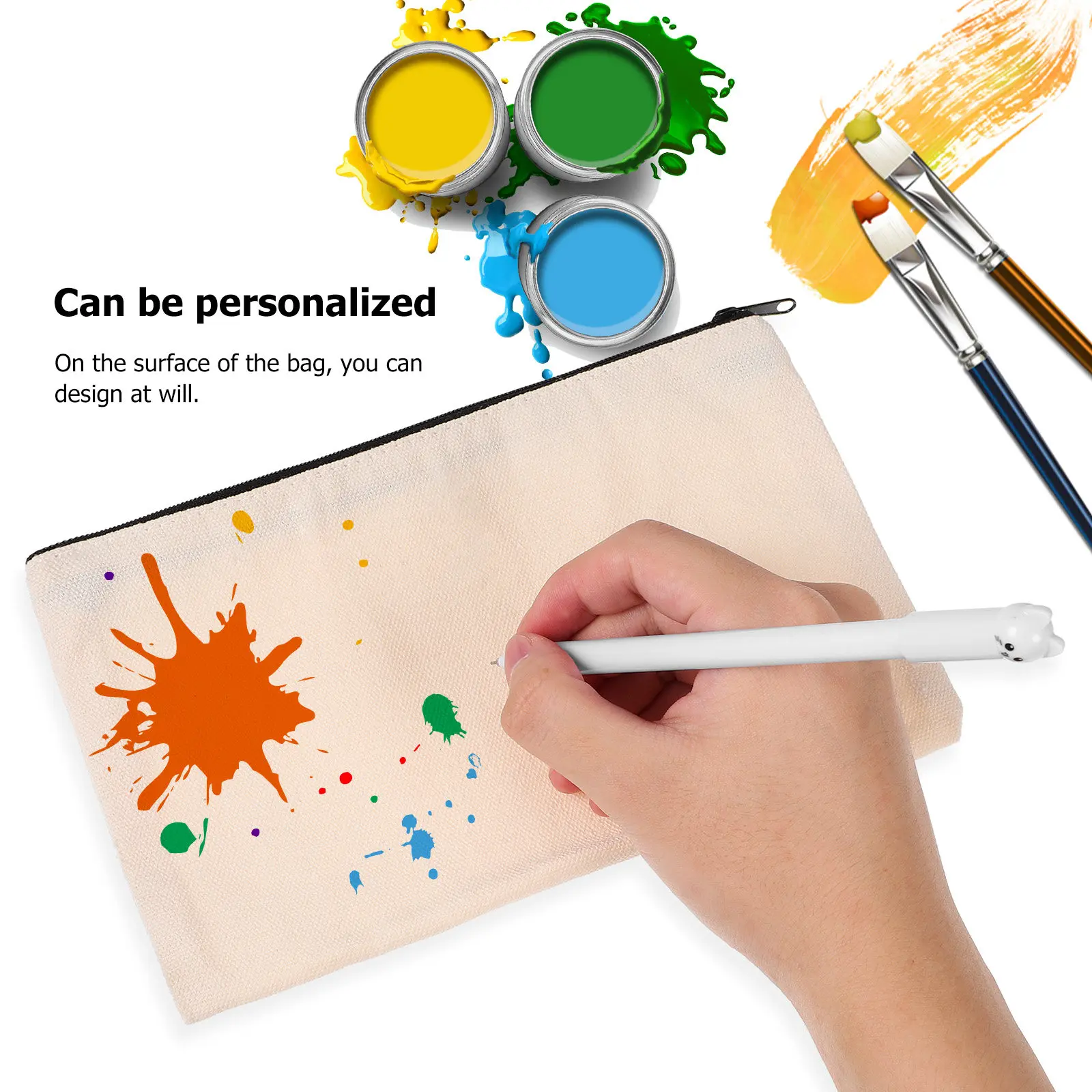 

25 шт. черных холщовых пеналов на молнии, маленькие сумки-органайзеры для путешествий, многофункциональные пеналы для хранения канцелярских принадлежностей