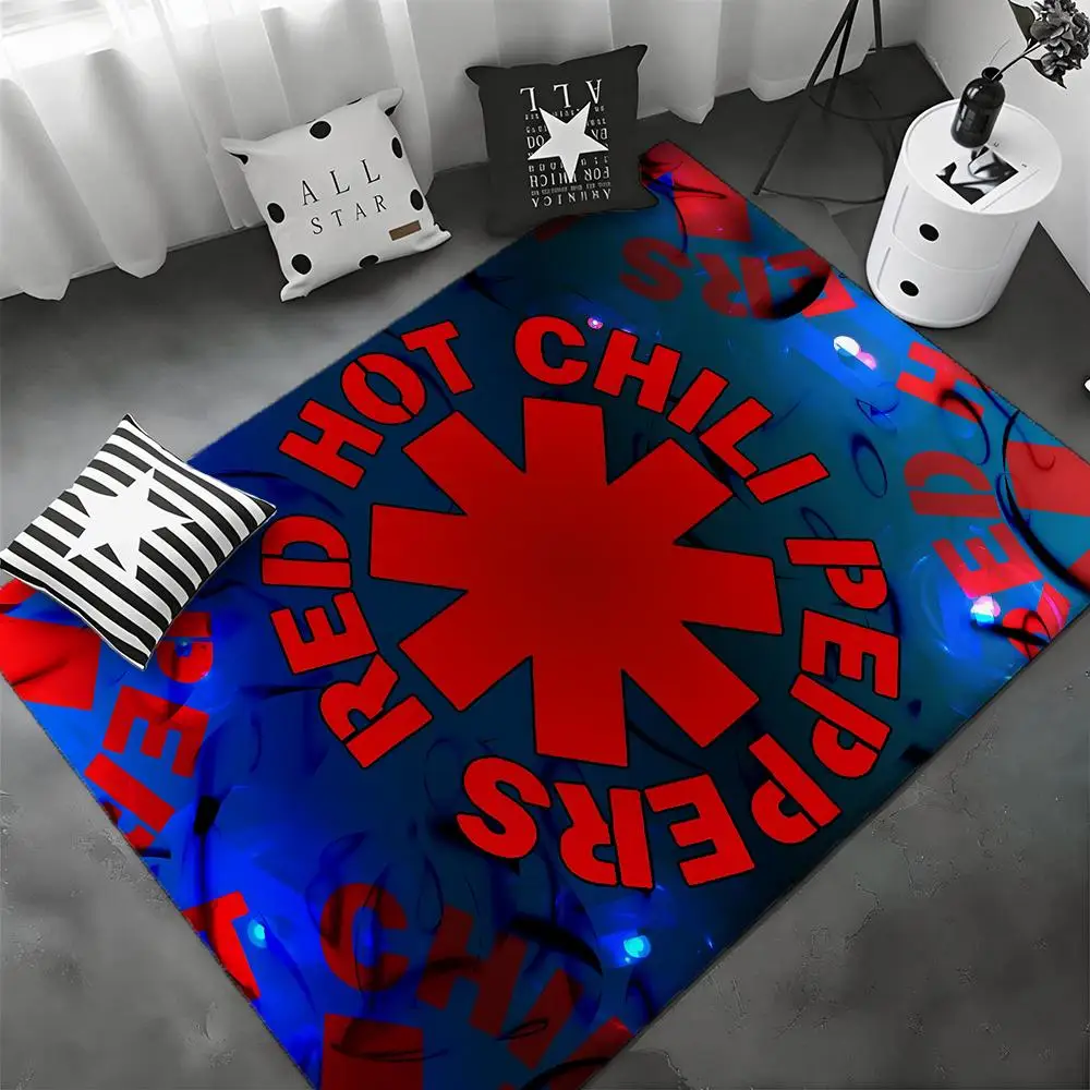 Alfombra de suelo de franela suave y gruesa con diseño de banda de Rock Funk R-Red Hot Chili Pepperss, alfombra antideslizante para sala de estar, decoración del hogar