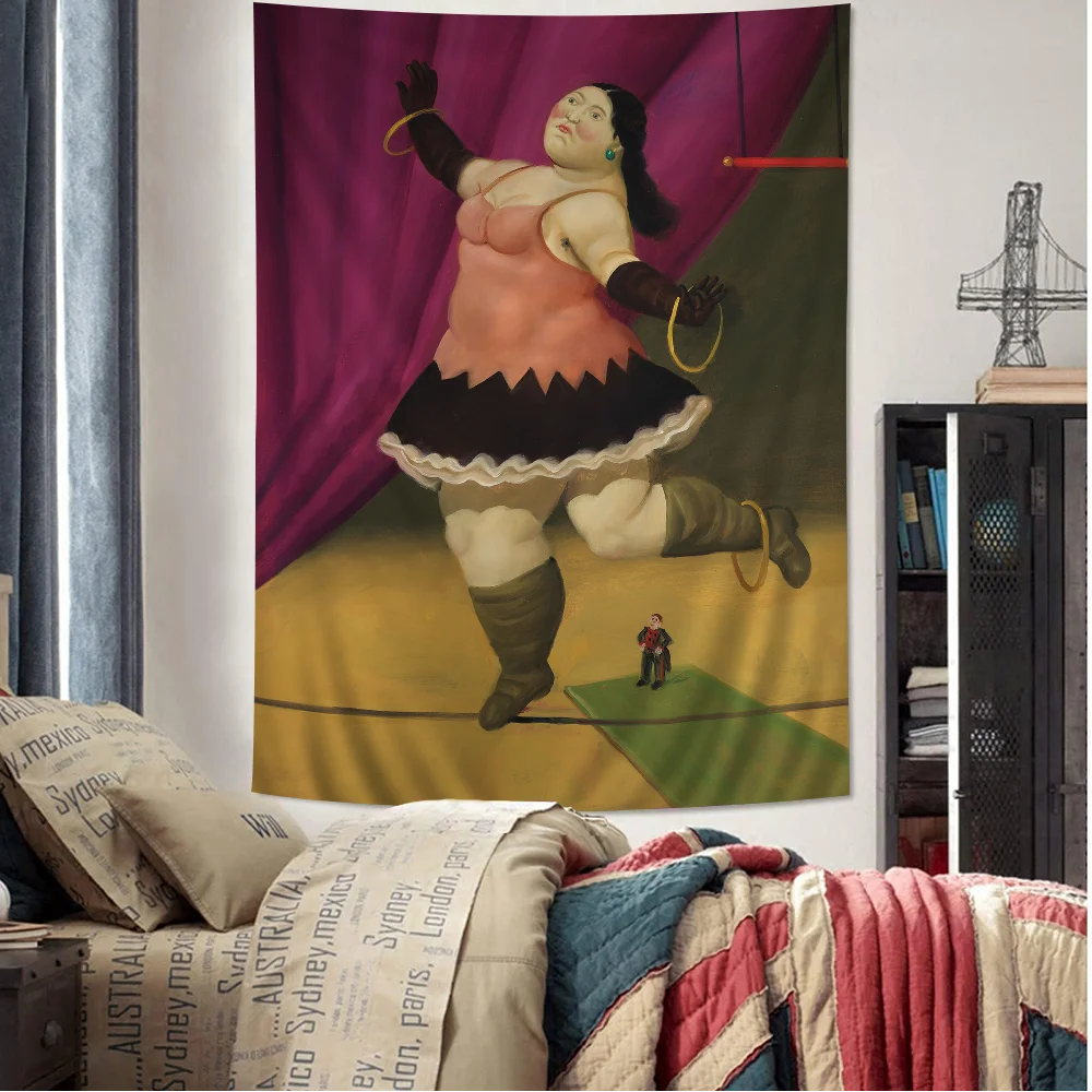 Fernando Botero Canvas Paint DIY Wall Tapestry Hanging Tarot Hippie Wall Rugs Dorm INS Home Decor