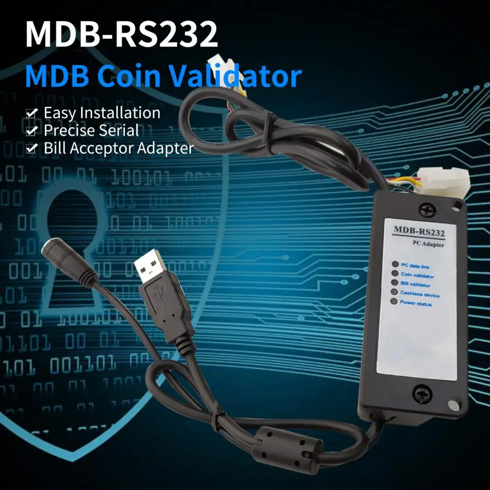 MDB-RS232 MDB Coin Validator Easy Installation Precise Serial Bill Acceptor Adapter With Indicator Light For Cashless Device