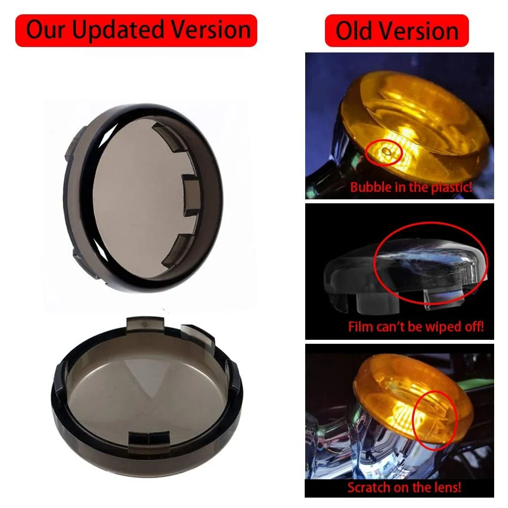 A15Z-4PCS Smoked Front Turn Signals LED Lights Panel Motorcycle 1157 Insert Kit for Dyna Road Street Glide