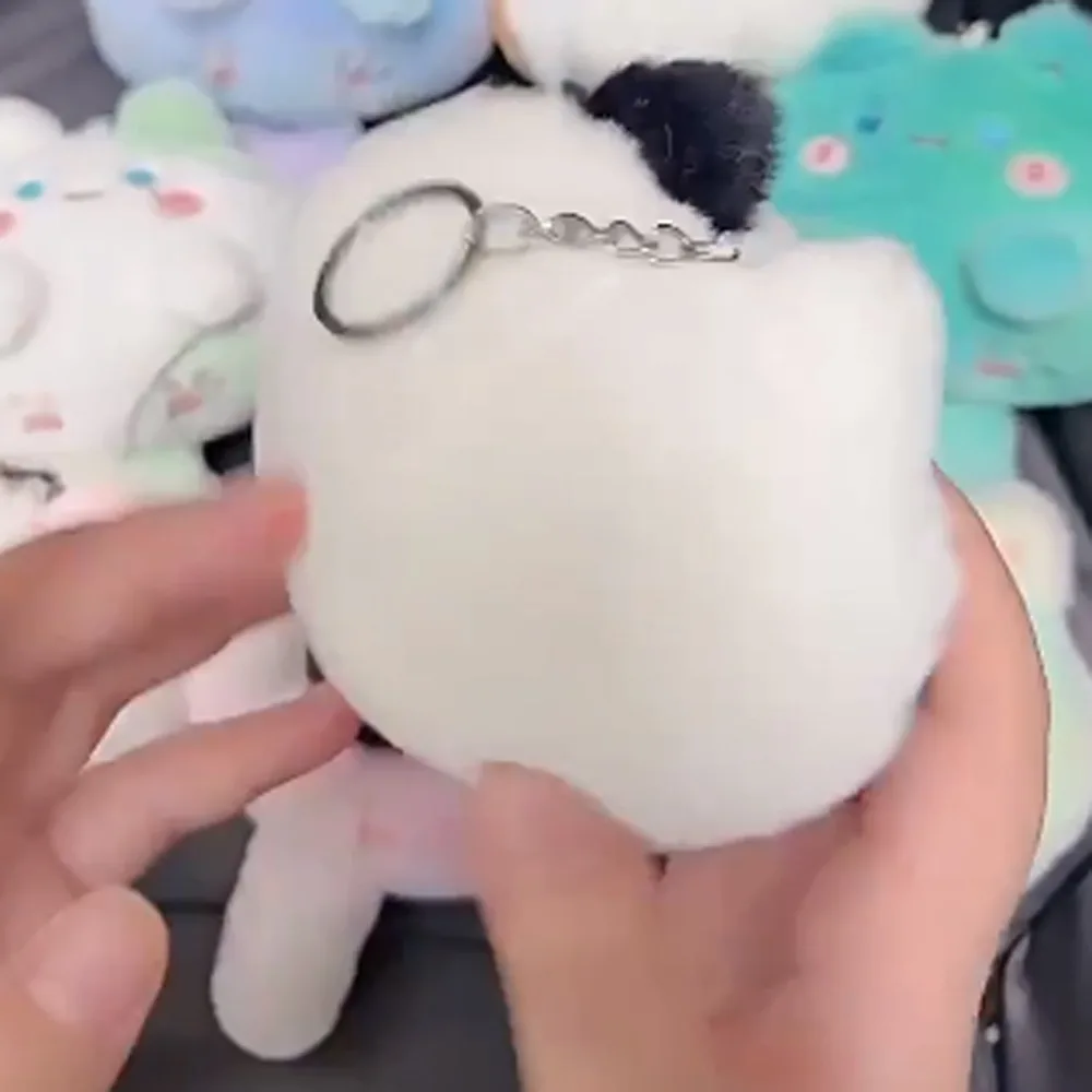 Durable Pendant Long Tailed Cat Keychain Squeak Cartoon Cat Soft Tail Soft Kawaii Soft Stuffed Cat Keyring Bookbag Pendant