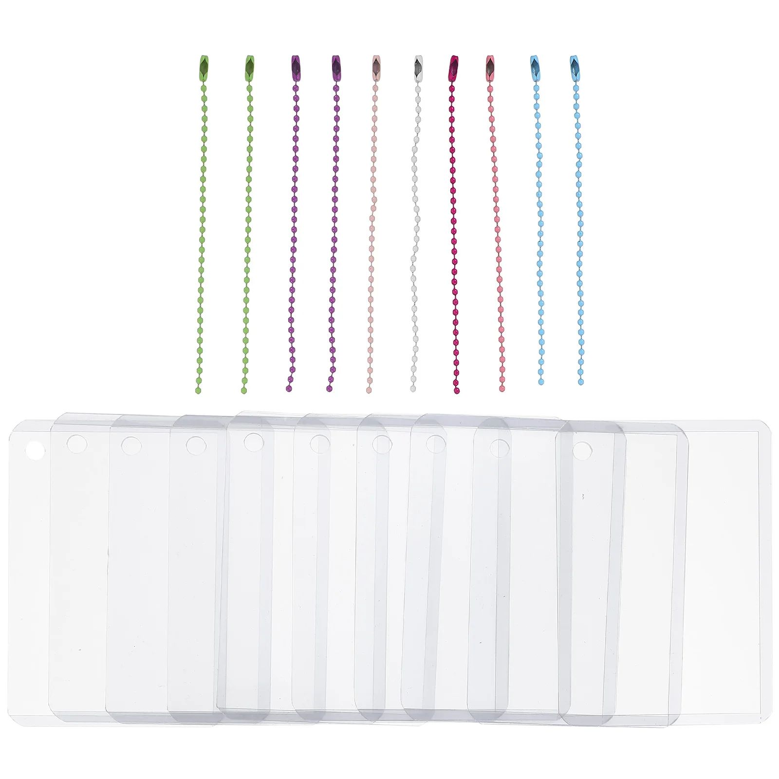 

10 set Photo Card Holder Protective Plastic Sleeves Clear Badge Accessories for Collectors Nurses Students Keychain