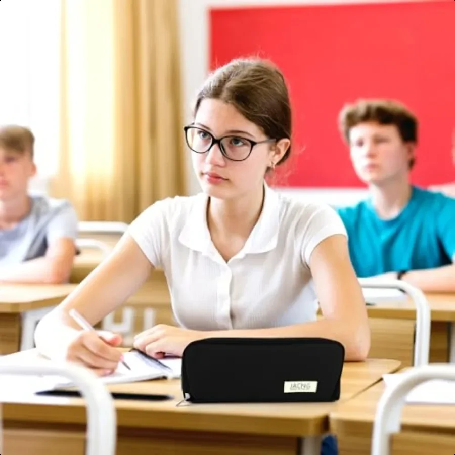 مقلمة كبيرة بسعة كبيرة وحقيبة أقلام رصاص بسحاب مع 3 مقصورات منظم مكتب محمول وحامل قلم متعدد الوظائف