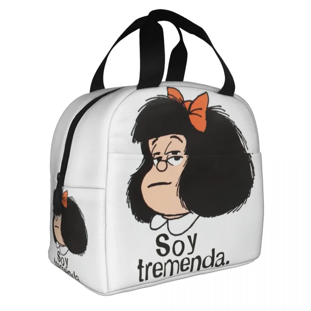 Mafalda Cartoon Insulated Lunch Bags Thermal Bag Reusable High Capacity Lunch Box Tote for Men Women Work Outdoor