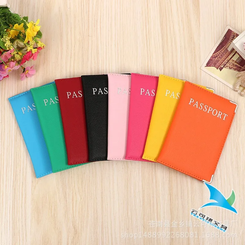 1 قطعة حامل جواز السفر العالمي بولي Leather الجلود متعددة الوظائف محفظة سفر غطاء جواز السفر حافظة كم واقي بلون