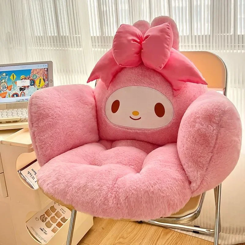 

Sanrio зимняя теплая плюшевая подушка для стула Hello Kitty My Melody, мягкая подушка для сиденья с героями мультфильмов, милая подушка для офисного стула