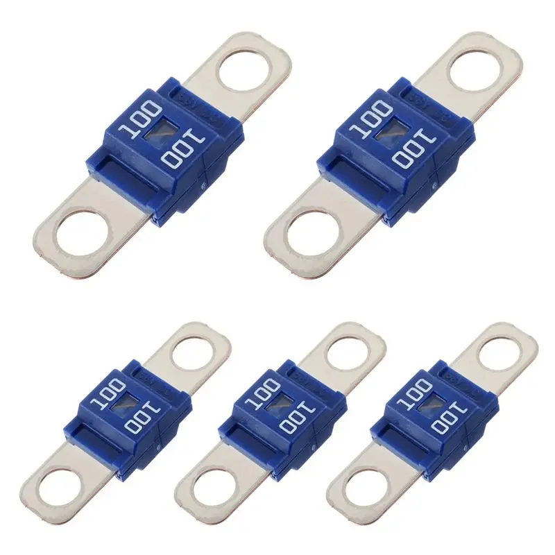 AB61-High Current 100A Fuse 5Pcs 100 Amp Bolt-On Fitting For Cars, Trucks, Construction Vehicles, Buses, Caravans