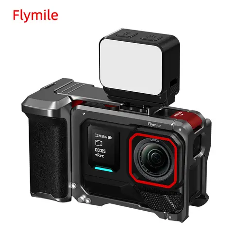 Flymile Ace Pro 2 카메라 그립 홀더 Insta360 Ace Pro 1 액세서리 용 금속 케이지 셔터 버튼 확장 사진 핸들