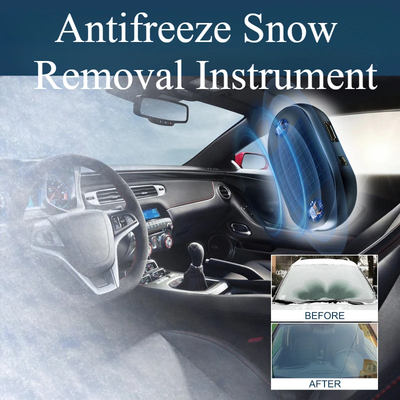 Solar/USB Antifreeze Snow Removal Instrument 5-12V Car Window Glass Anti-ice Snow Remover Active Electrons Winter Deicing Device