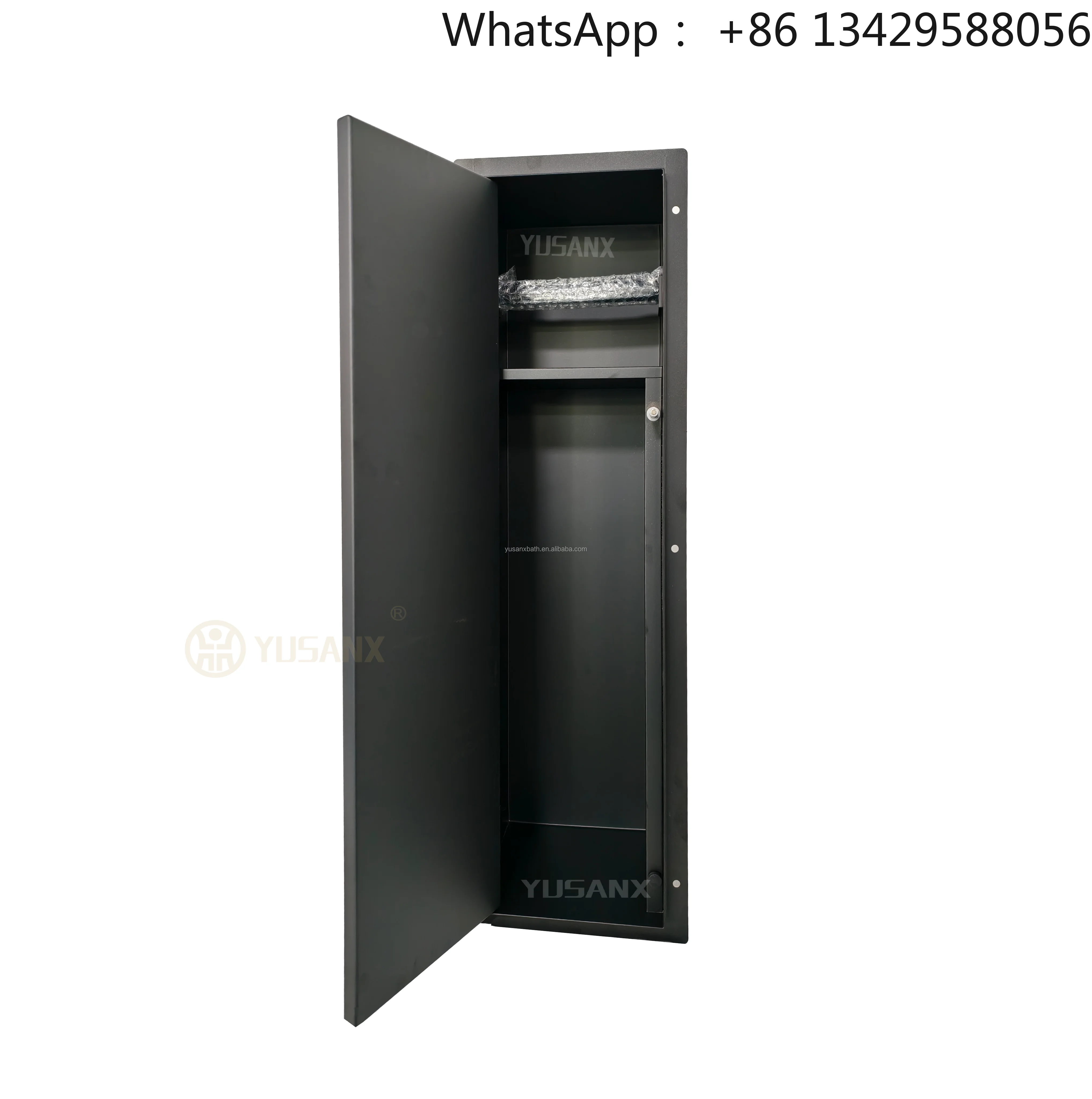 Modern Design One-door Opening Hidden Niche for Bathroom Toilet Paper and Paper Towel Storage Toilet Brush for Hotel Use